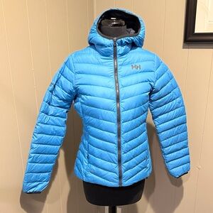 Helly Hansen Women Small Winter Outdoor Hoodie Blue Puffer Jacket